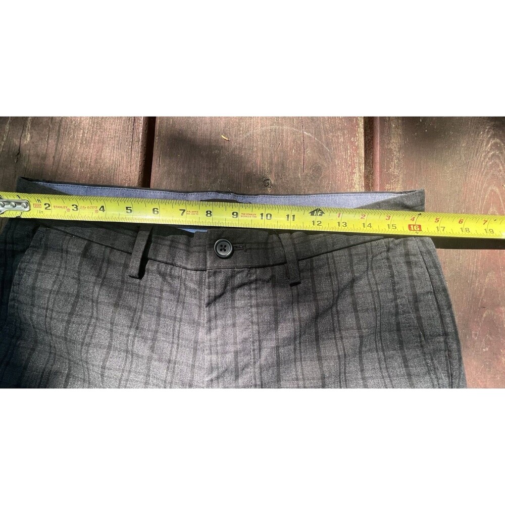 Banana Republic Aiden Fit Downtown Plaid Mens 31x32 Charcoal Gray Corp Business - Picture 8 of 10